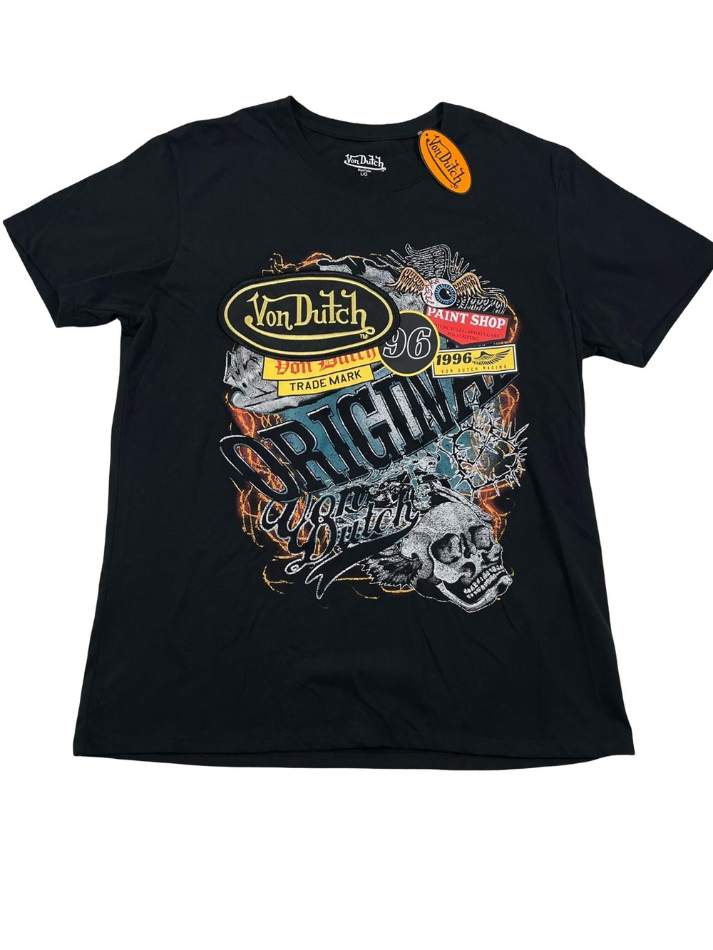 Von Dutch Embroidered Logo Size L Black Tee (Retail $45)